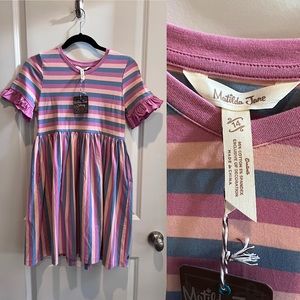 Nwt Matilda Jane Just Emery Girls Multi-Striped Dress